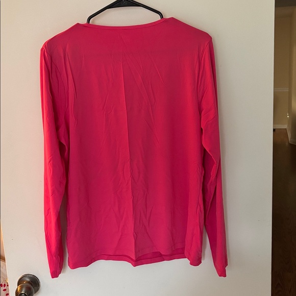 Lands' End Women's Vibrant Pink Long Sleeve Rash Guard - Picture 3 of 3